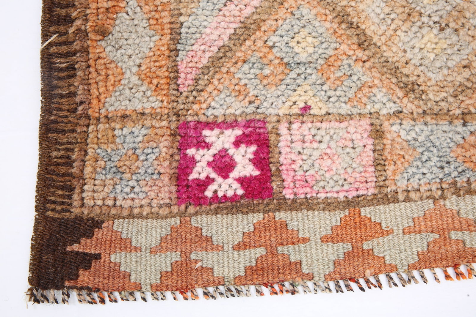 2'8'' x 11'8'' Handmade Vintage Wool Patchwork Rug - 18798 - 11