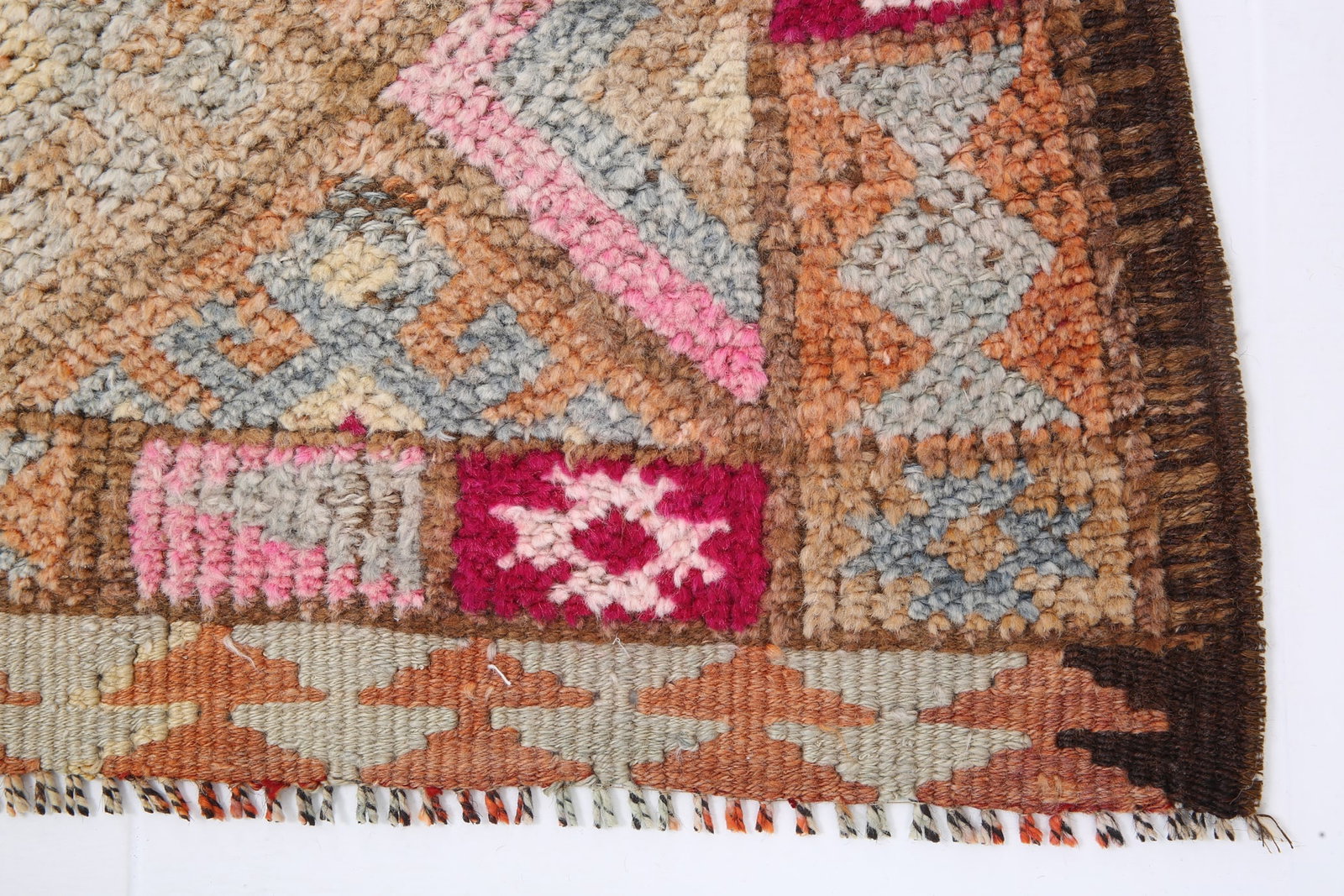 2'8'' x 11'8'' Handmade Vintage Wool Patchwork Rug - 18798 - 12