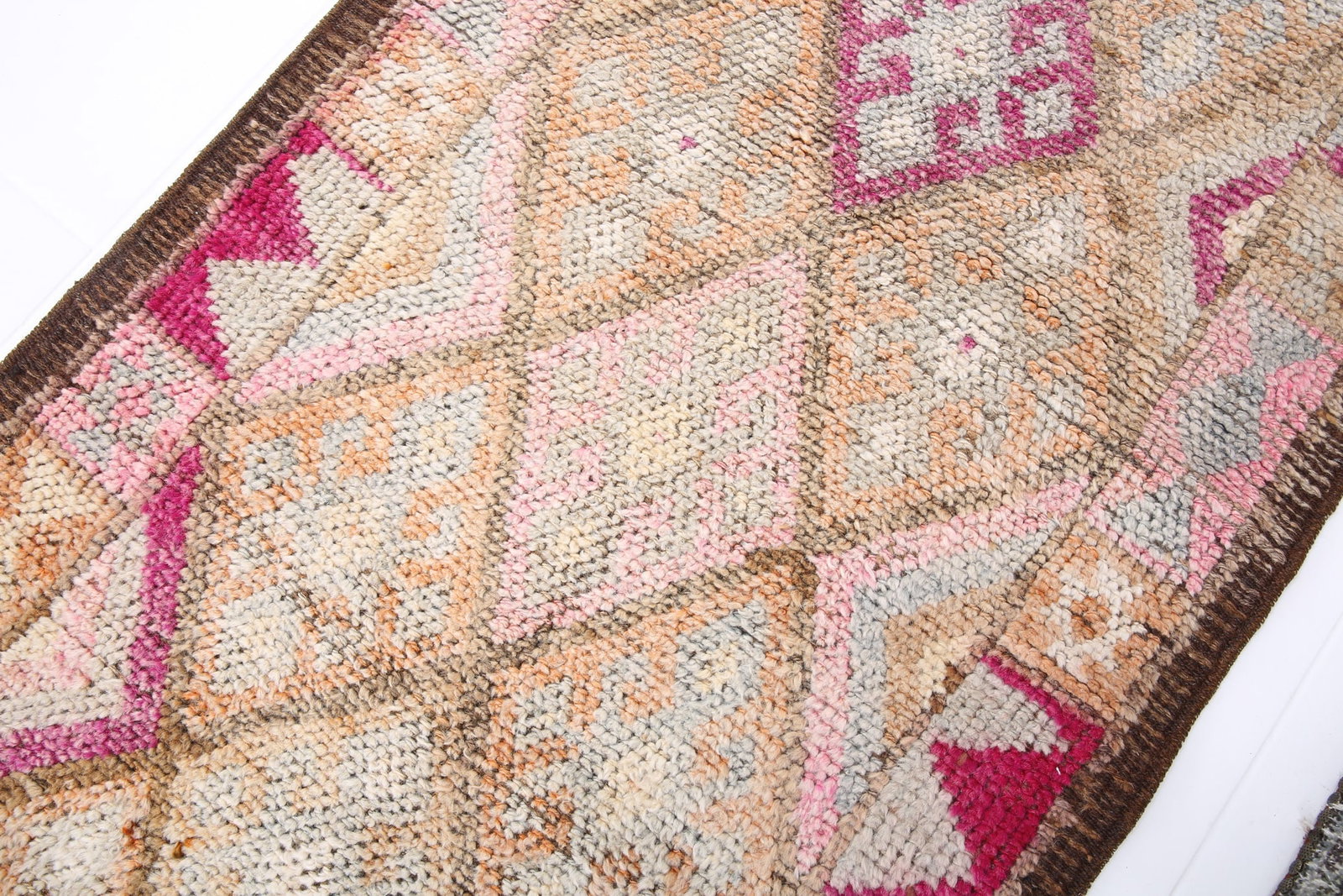 2'8'' x 11'8'' Handmade Vintage Wool Patchwork Rug - 18798 - 6