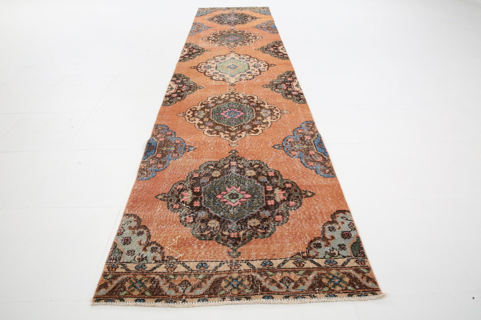 2'11'' x 12'7'' Turkish Vintage Runner Rug - 5379 - 2