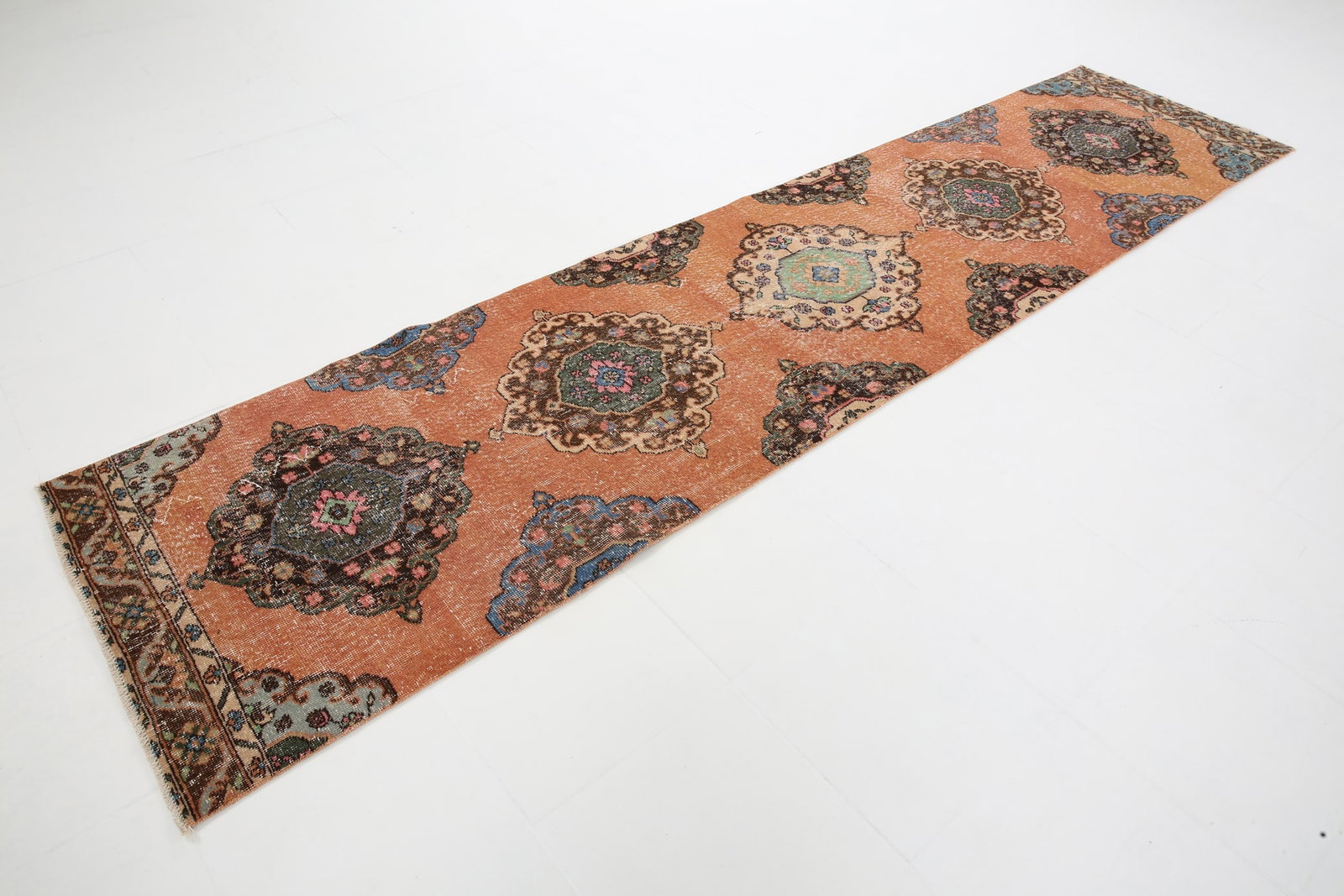 2'11'' x 12'7'' Turkish Vintage Runner Rug - 5379 - 5