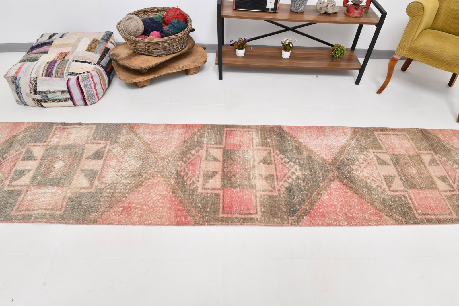2'7'' x 12'0'' Handmade Vintage Wool Rug - 22160 - 2