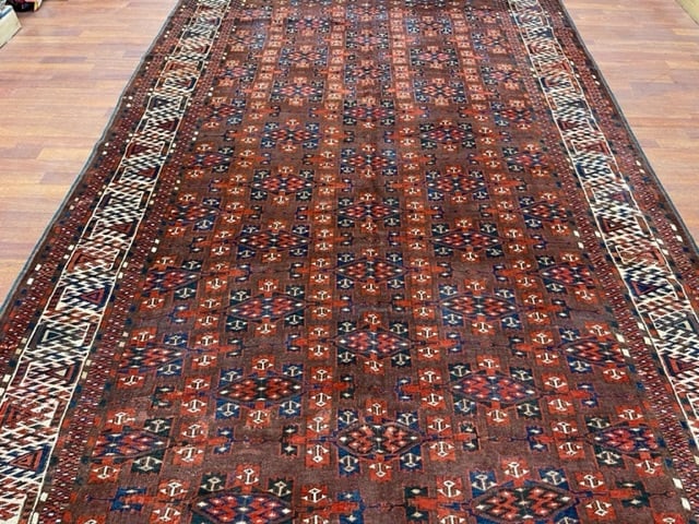 Antique Tribal Turkoman Yumud Rug-1486 - 4