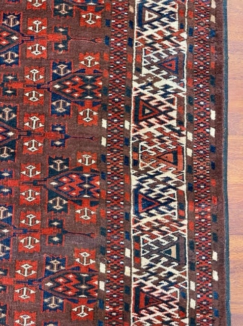 Antique Tribal Turkoman Yumud Rug-1486 - 6