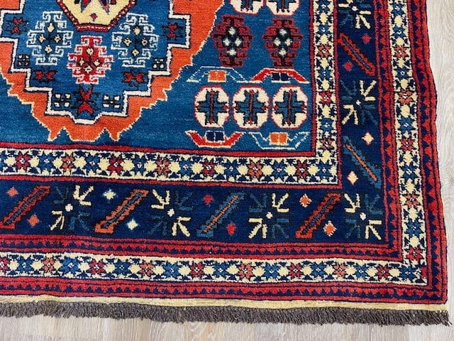 Vintage Afghani Kazak Caucausian Rug-3206. - 2