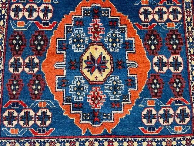 Vintage Afghani Kazak Caucausian Rug-3206. - 3