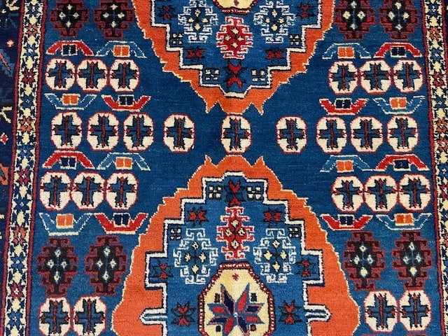 Vintage Afghani Kazak Caucausian Rug-3206. - 4
