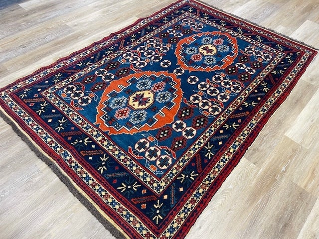 Vintage Afghani Kazak Caucausian Rug-3206. - 6