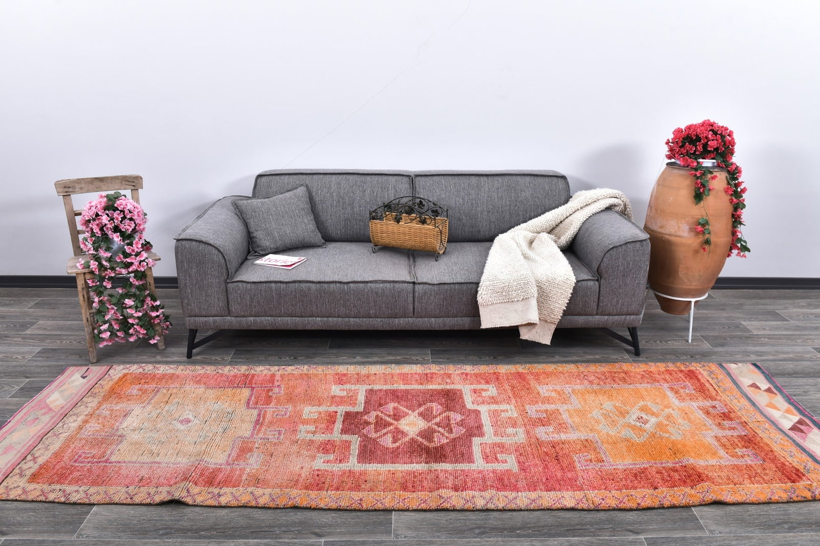 3'3'' x 10'11'' Vintage Wool Runner Rug - 243948: Title: 3'3'' x 10'11'' Vintage Wool Runner Rug - 243948 Description:3'3'' x 10'11'' Vintage Wool Runner Rug - 243948 Origin:Turkiye Date/Period:1960-90 Materials:Wool,Cotton Dimension:3'3''x10'11''