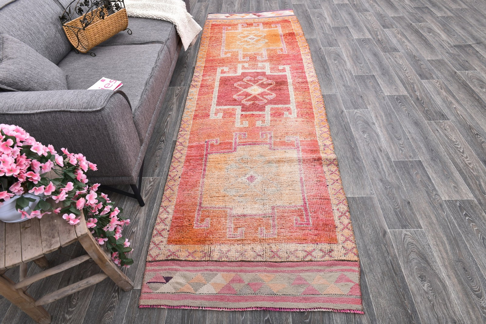 3'3'' x 10'11'' Vintage Wool Runner Rug - 243948 - 2