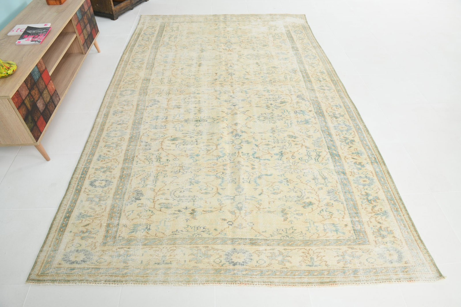 6'0'' x 9'5'' Handmade Vintage Wool Rug - 17898 - 4