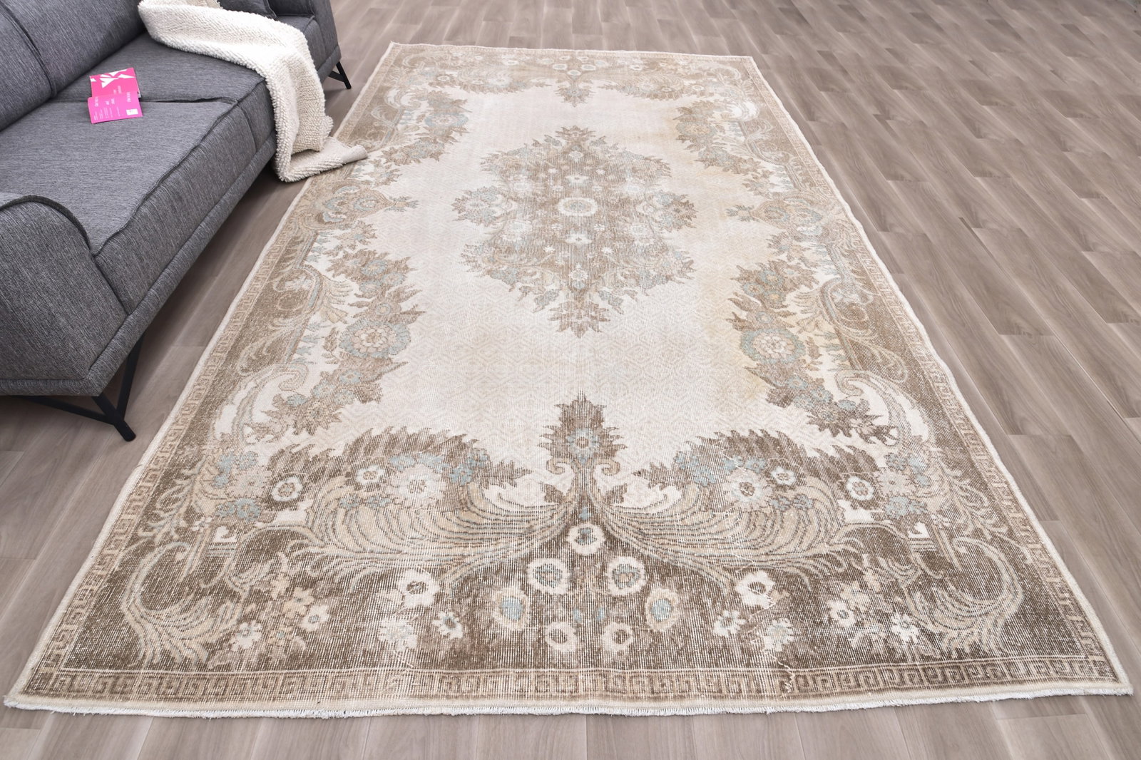 7'3'' x 11'7'' Vintage Wool Runner Rug - 240919 - 2