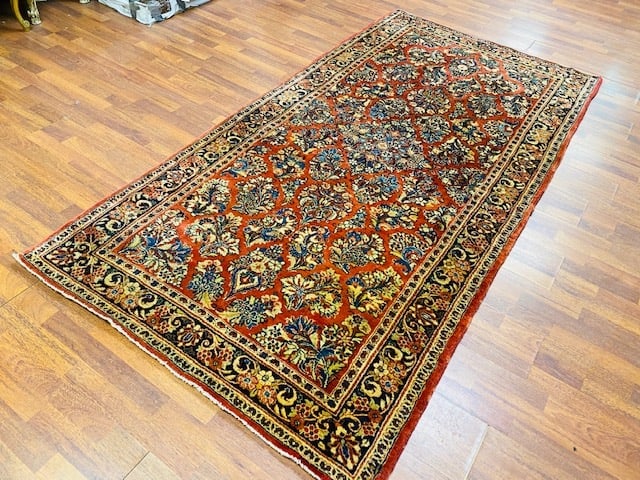 Antique Persdian sarouk rug-4355 - 5