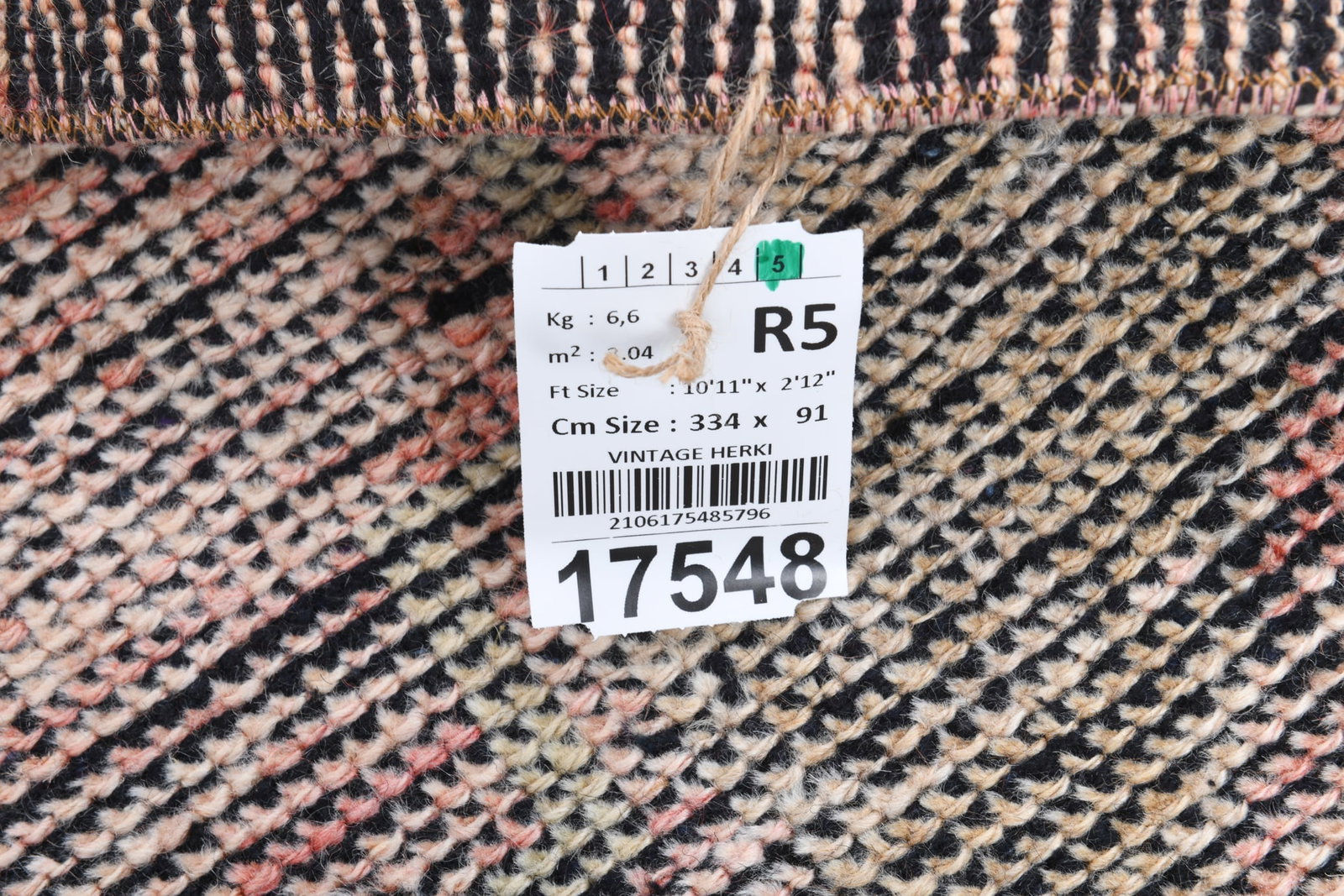 2'11'' x 10'11'' Handmade Vintage Wool Rug - 17548 - 13