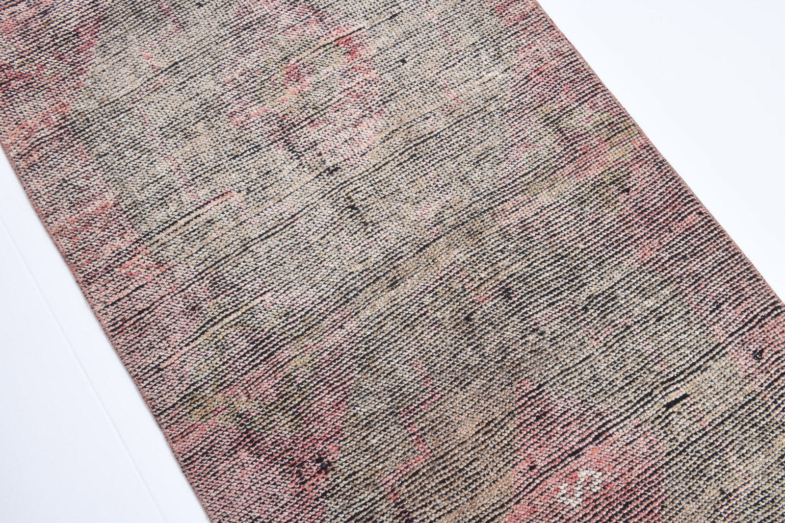 2'11'' x 10'11'' Handmade Vintage Wool Rug - 17548 - 4