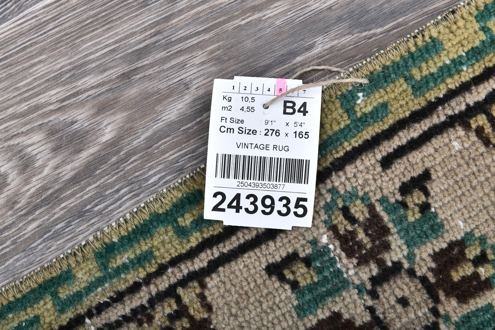 5'4'' x 9'0'' Handmade Vintage Wool Rug - 243935 - 13