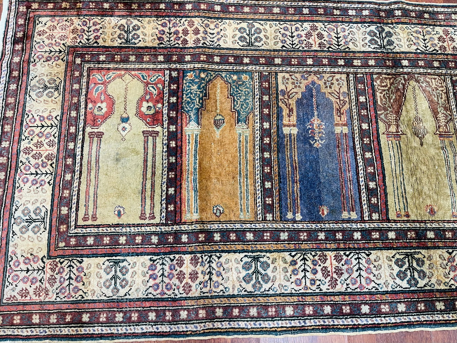 Antique Turkish Saf Silk Kaysari Rug-4946 - 3