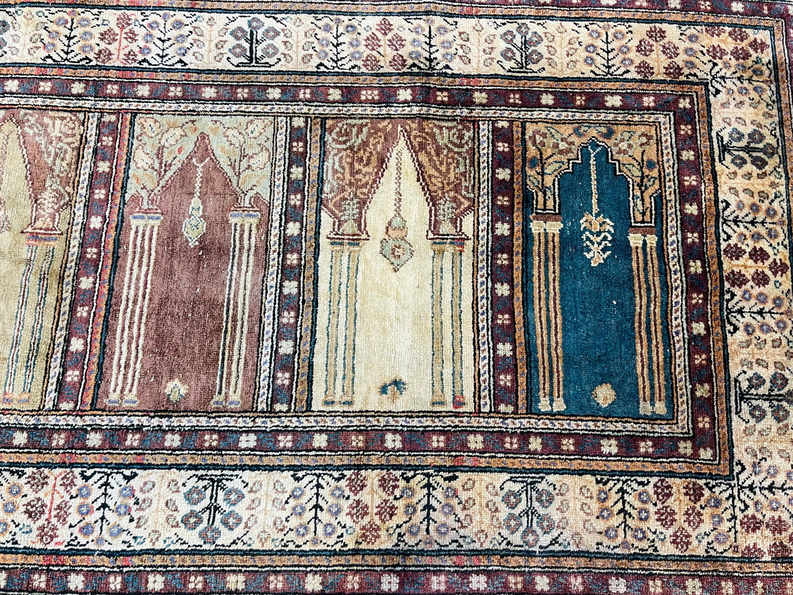 Antique Turkish Saf Silk Kaysari Rug-4946 - 5