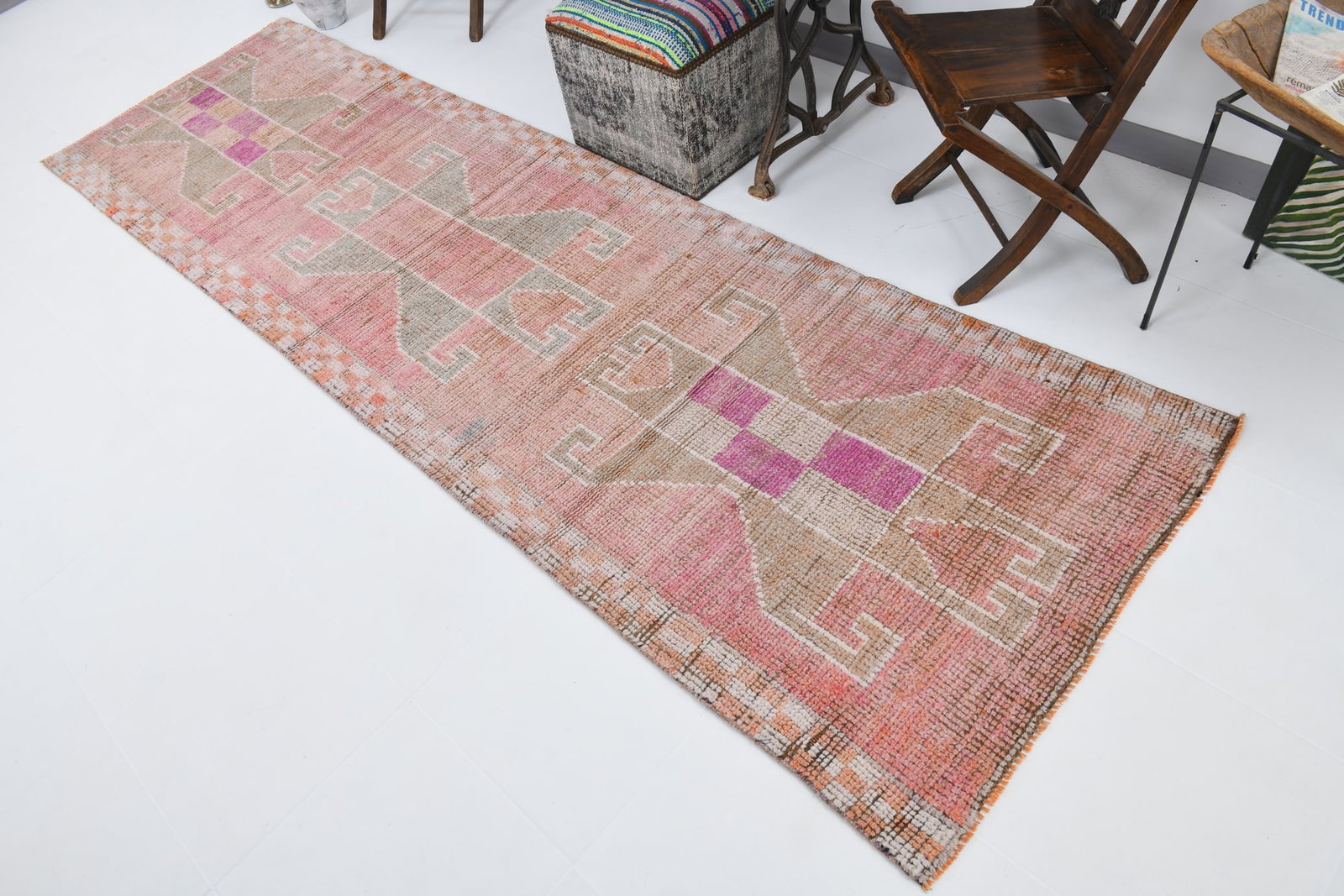 3'1'' x 10'10'' Turkish Vintage Runner Rug - 18097 - 6