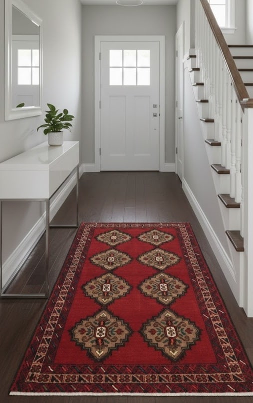 Vintage Red Tribal 3'6X6'3 Balouch Persian Rug - 2