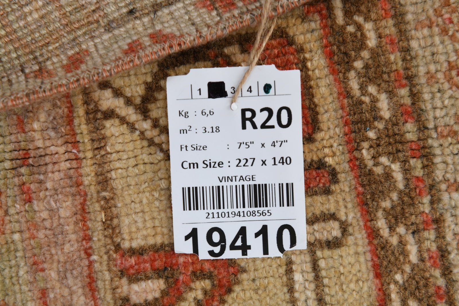 4'7'' x 7'5'' Vintage Wool Runner Rug - 19410 - 18