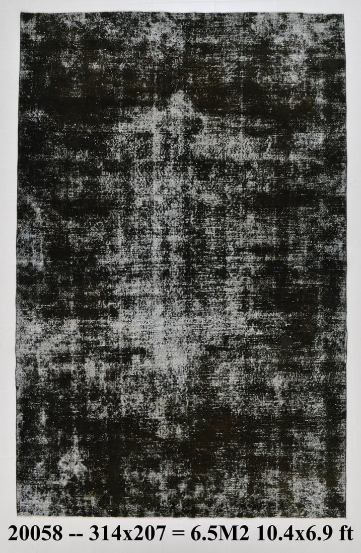 6'9'' x 10'3'' Handmade Vintage Wool Rug - 20058: Title: 6'9'' x 10'3'' Handmade Vintage Wool Rug - 20058 Description:6'9'' x 10'3'' Handmade Vintage Wool Rug - 20058 Origin:Turkiye Date/Period:1960-90 Materials:Wool,Cotton Dimension:6'9''x10'3''