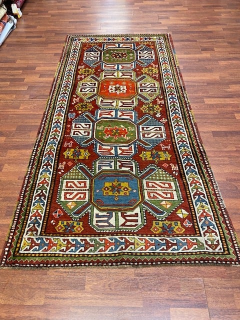 Colorful Antique Kazak Caucasian Rug-4714 (1 of 7)