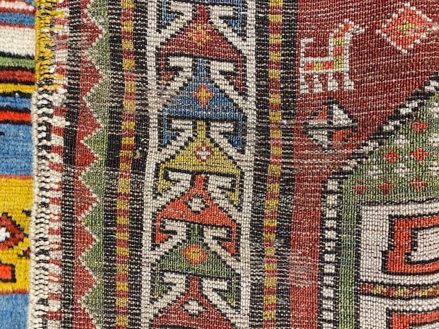 Colorful Antique Kazak Caucasian Rug-4714 - 7
