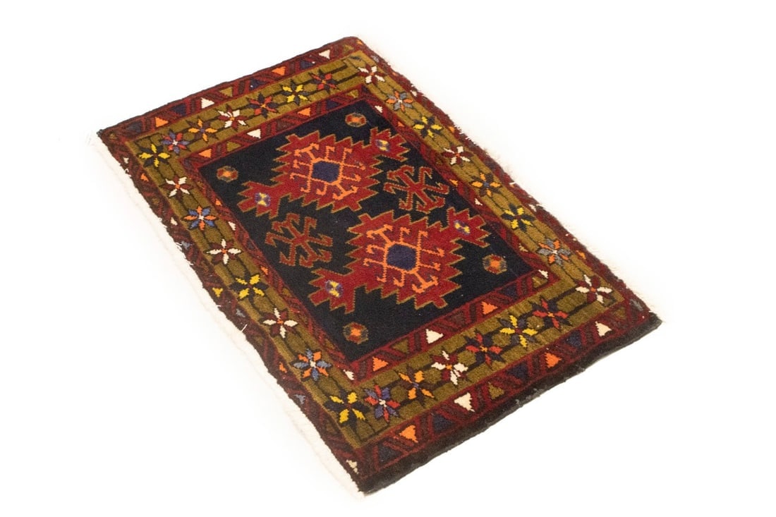Vintage Tribal Geometric 2X3 Heriz Persian Rug - 4