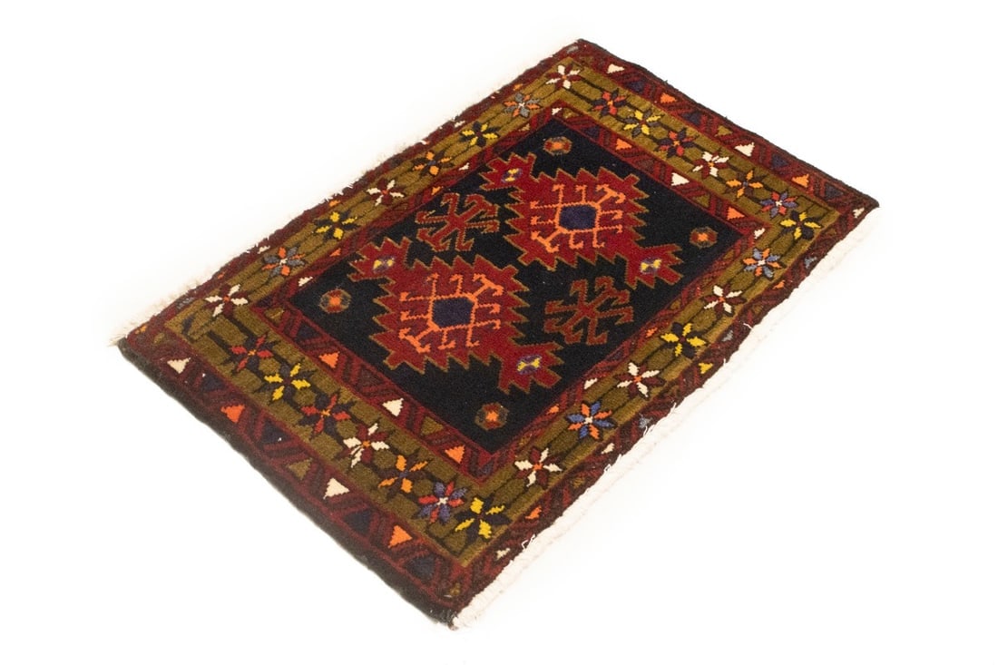 Vintage Tribal Geometric 2X3 Heriz Persian Rug - 6