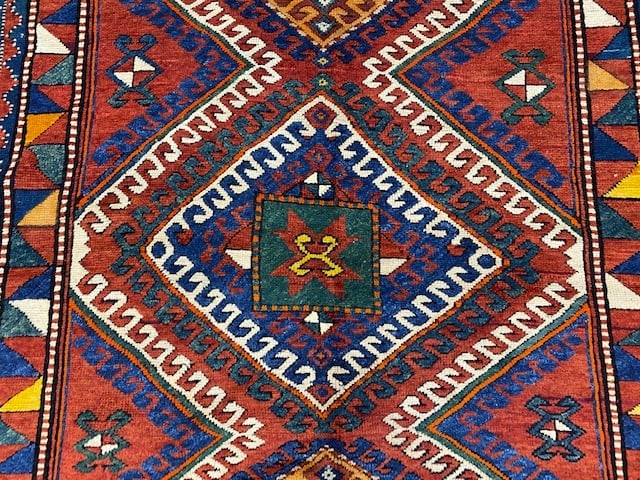Antique Kazak caucasian Rug-1147 - 2