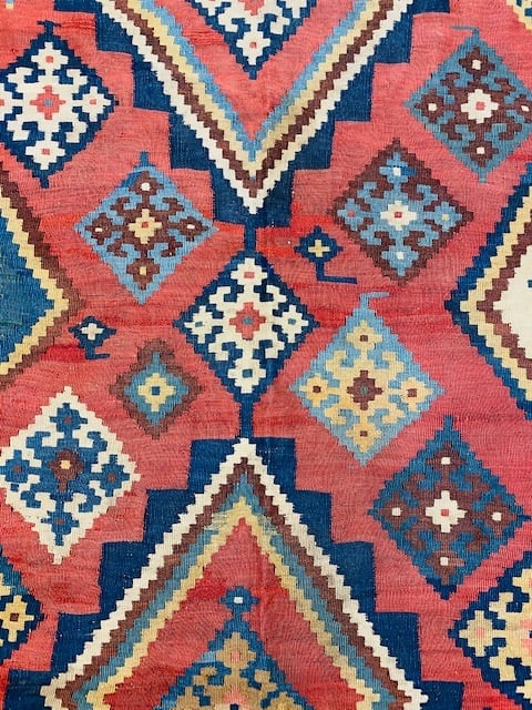 Colorful antique Persian quashqaie Kilim rug-2251 - 9