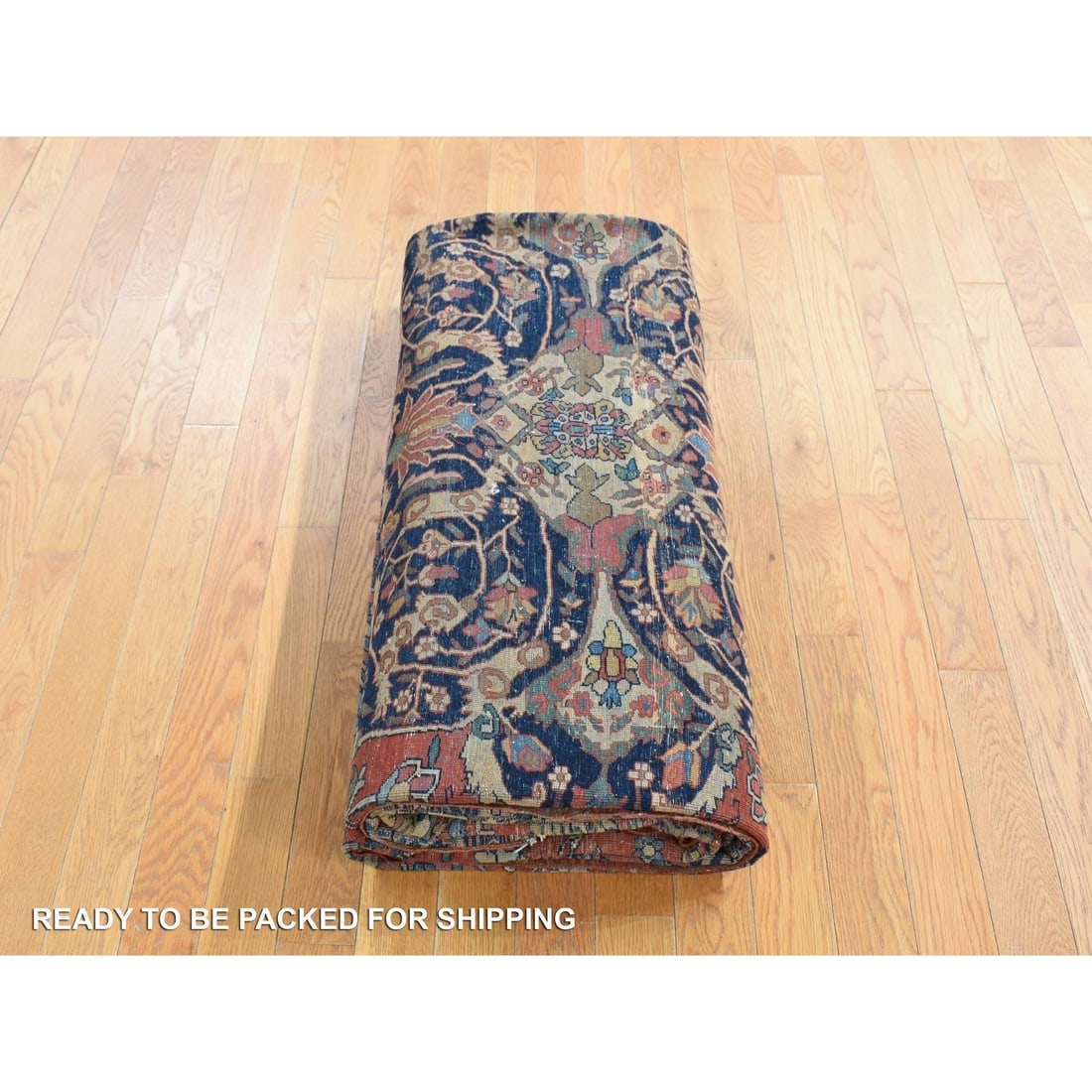 Barn Red, Antique Persian Feraghan Sarouk, Soft Wool Hand Knotted Rug - 9