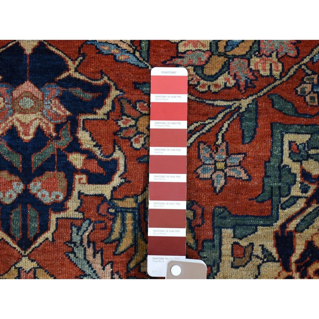 Barn Red, Antique Persian Feraghan Sarouk, Soft Wool Hand Knotted Rug - 7