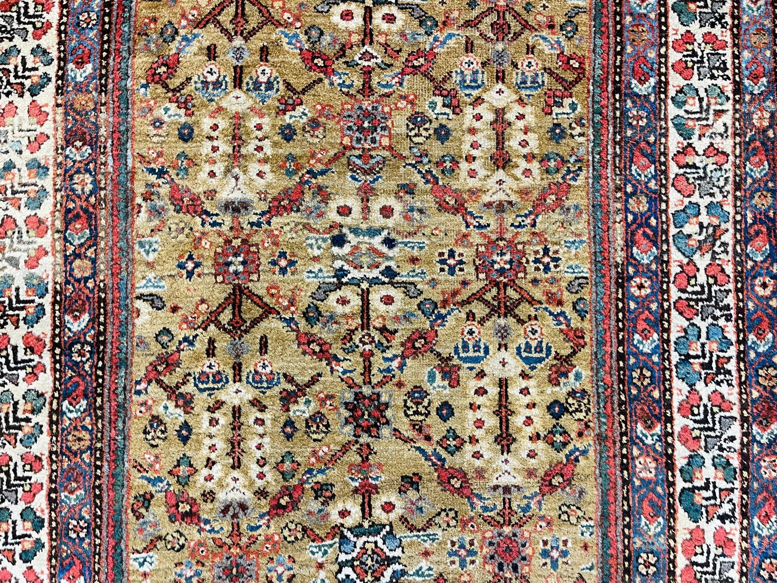 Antique Persian Camel hair Runner-4346 - 4