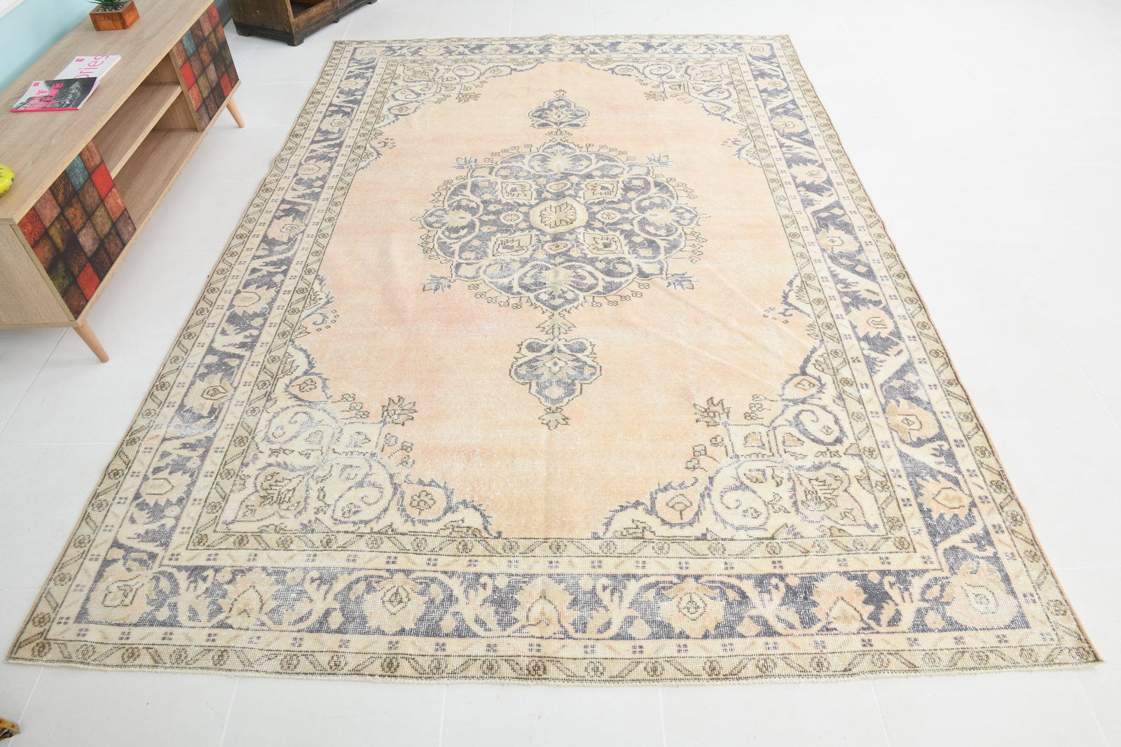 6'11'' x 9'11'' Handmade Vintage Wool Rug - 17887 - 4