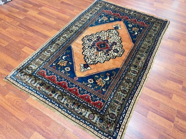 Antique Turkish Rug-4055: Title:Antique Turkish Rug-4055 Description:Gorgous antique Turkish rug from central Turkey, size 3 ft. 8 inches by 5 ft. 8 inches, circa 1940, excellent condition with a good pile theoughout,