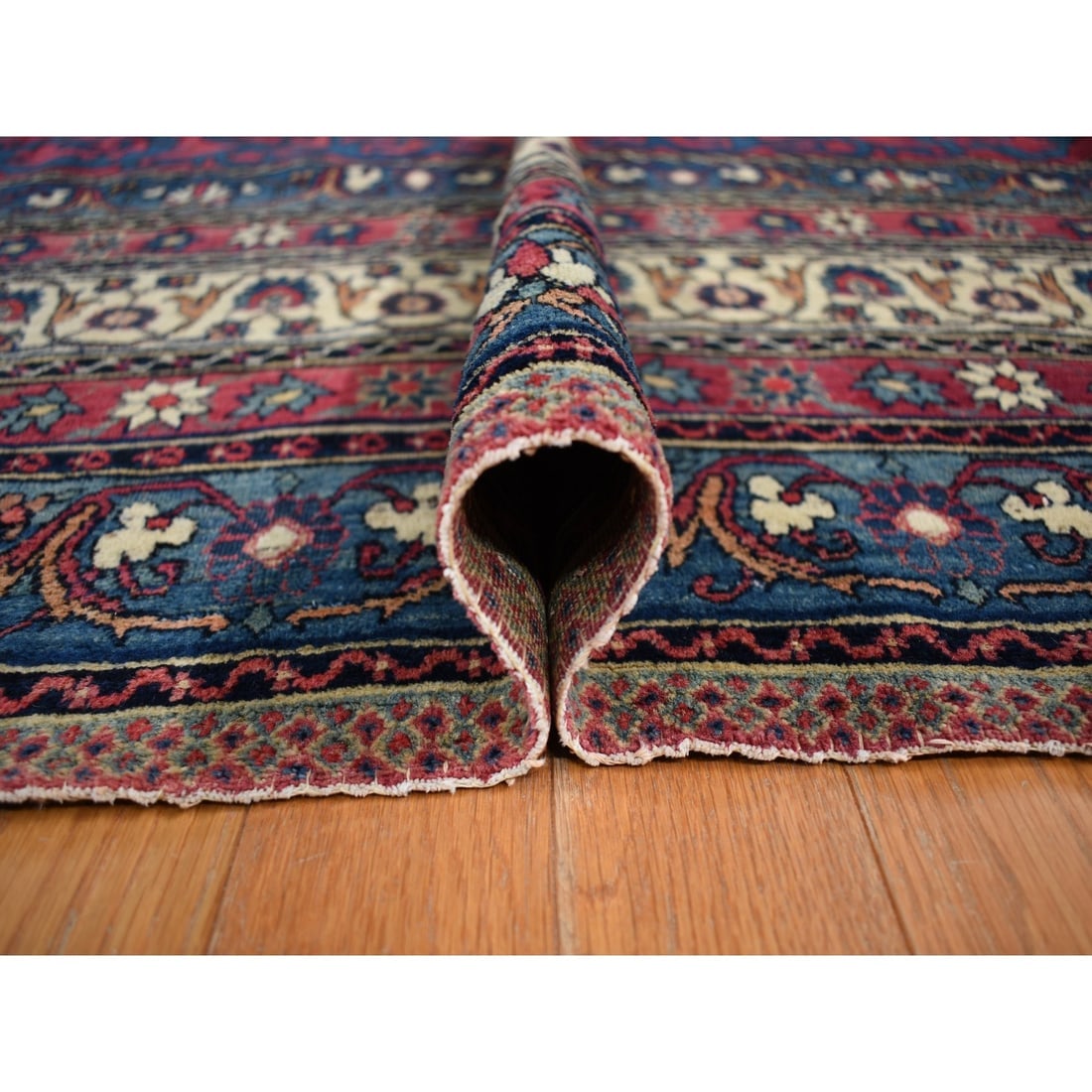 Red Antique Lavar Kerman Medallion Wool Hand Knotted Oriental Rug - 7
