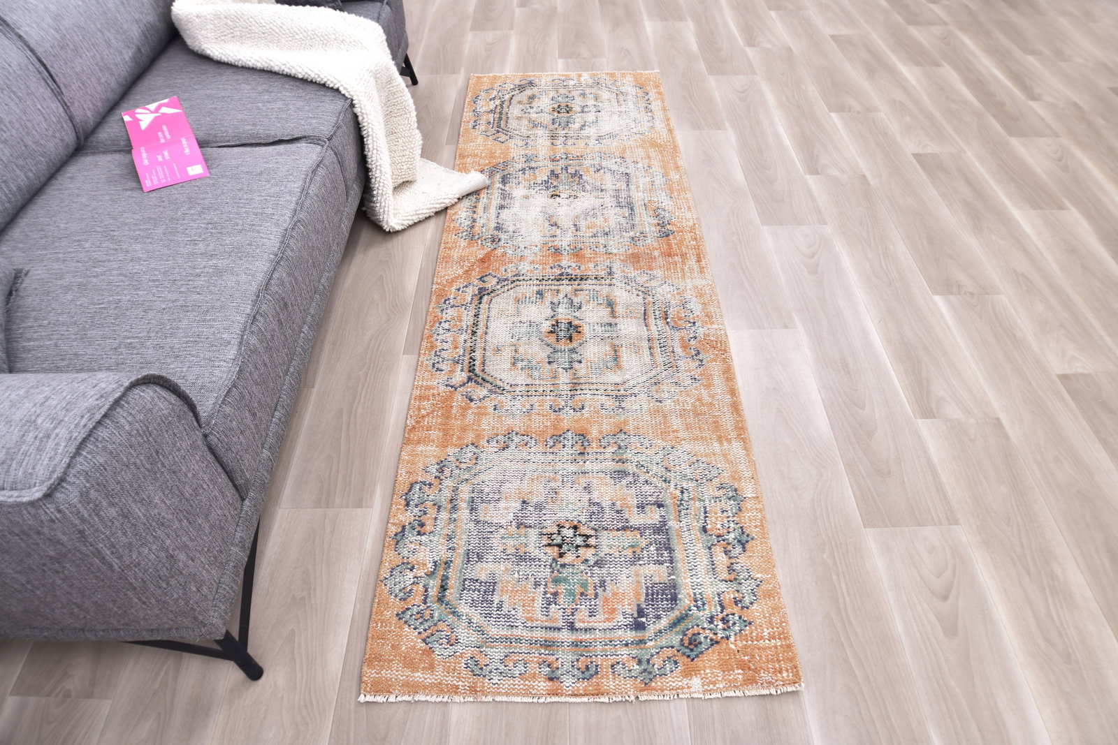 2'5'' x 7'7'' Turkish Vintage Runner Rug - 240925 - 2
