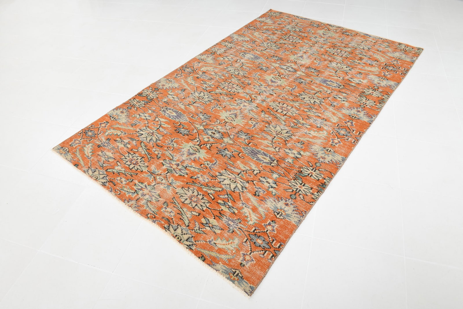 4'11'' x 8'2'' Handmade Vintage Wool Rug - 1435 - 15