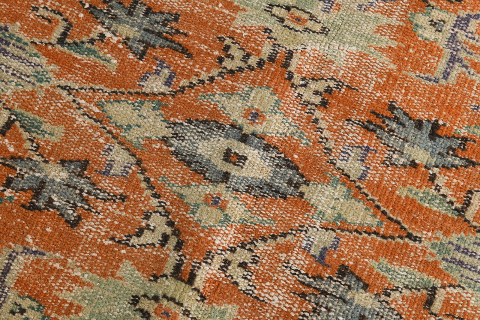 4'11'' x 8'2'' Handmade Vintage Wool Rug - 1435 - 6