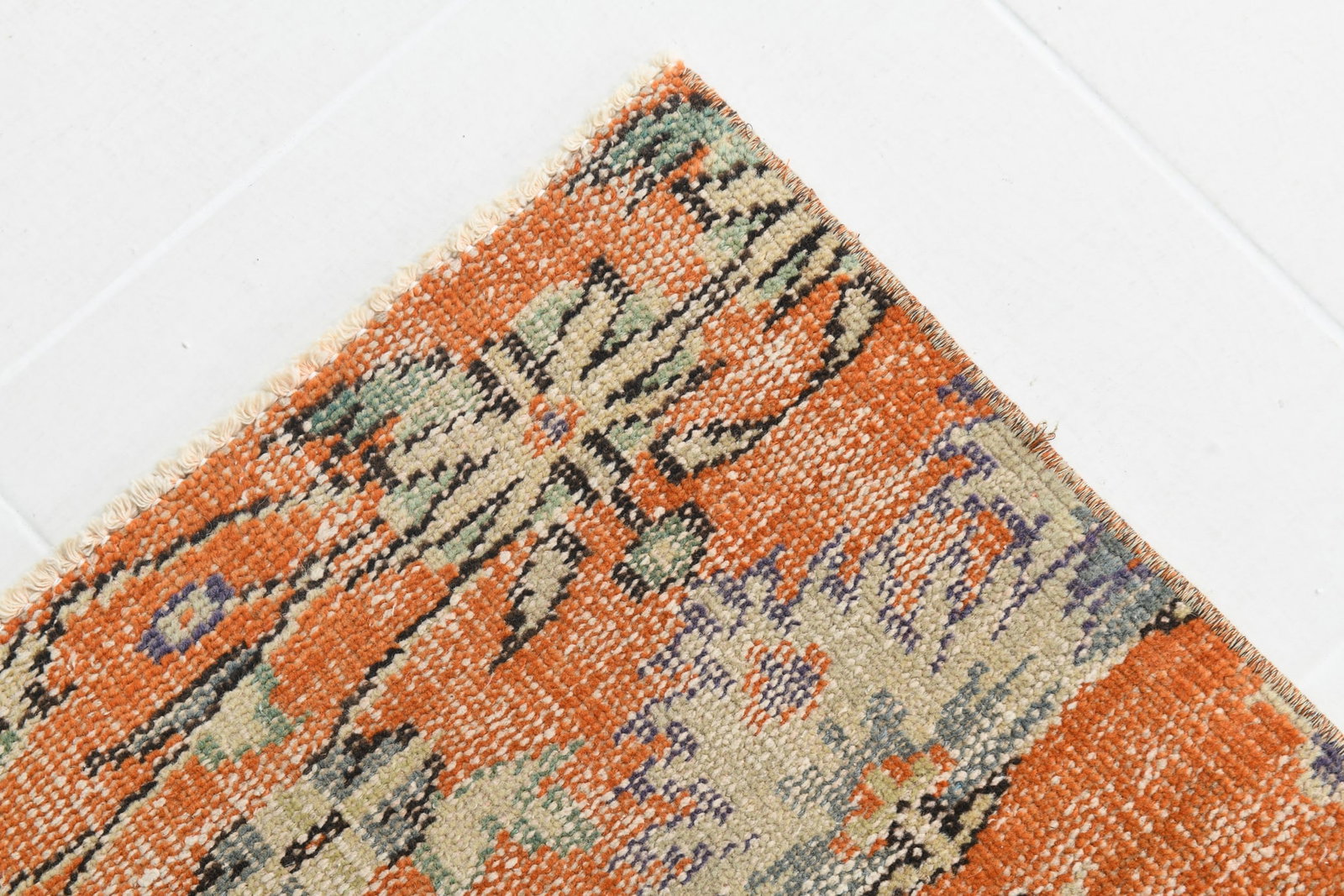 4'11'' x 8'2'' Handmade Vintage Wool Rug - 1435 - 7