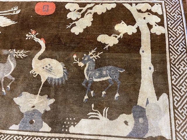 Antique Chinese Pictorial Rug-4949 - 5