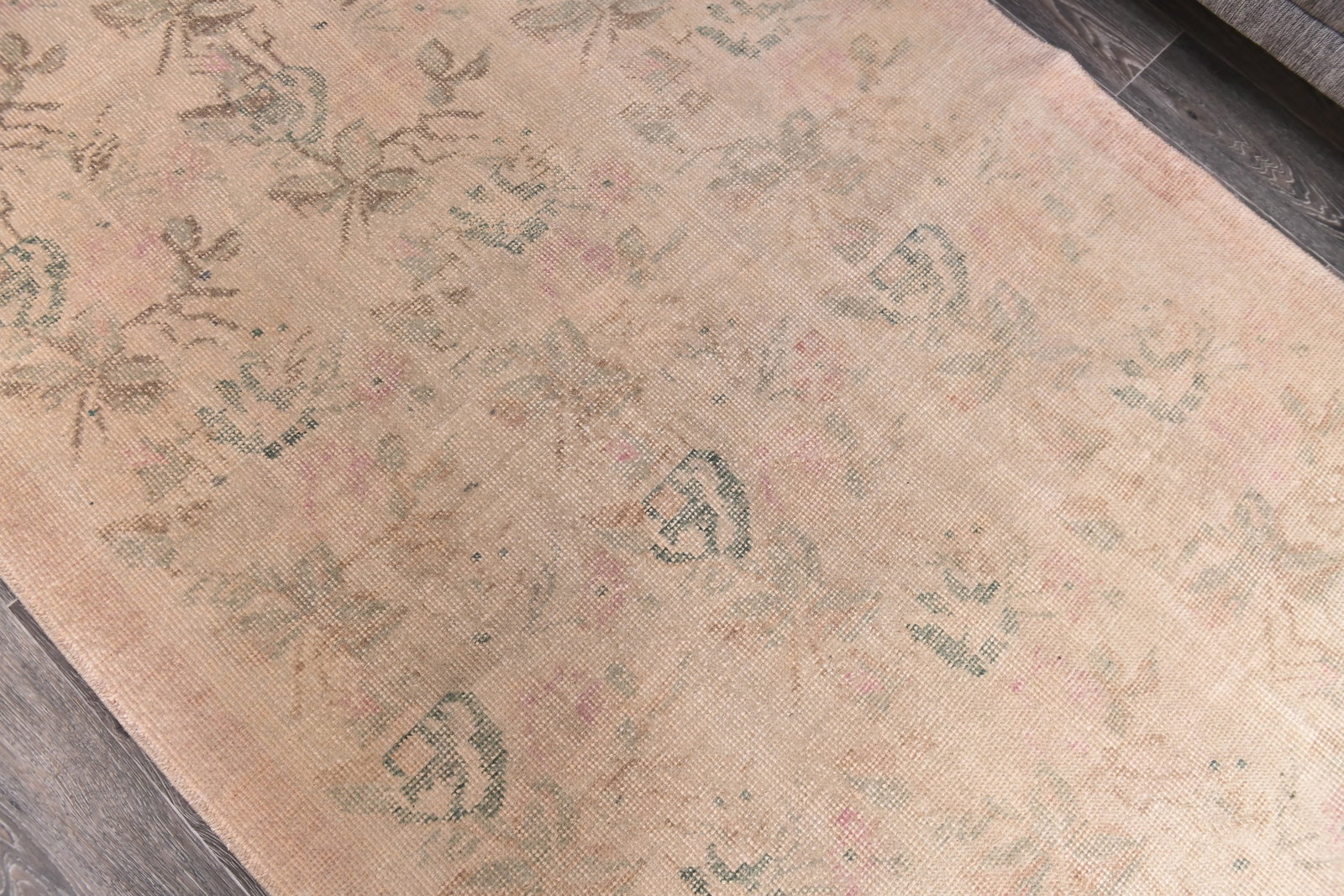 4'3'' x 7'1'' Handmade Vintage Wool Rug - 5668 - 3