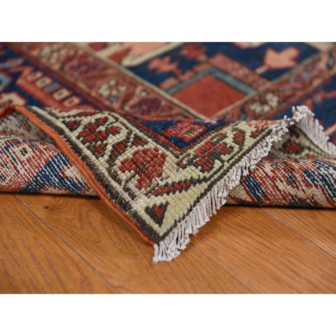 Chili Red Antique Persian Serapi Clean Good Cond Hand Knotted Wool Rug - 4