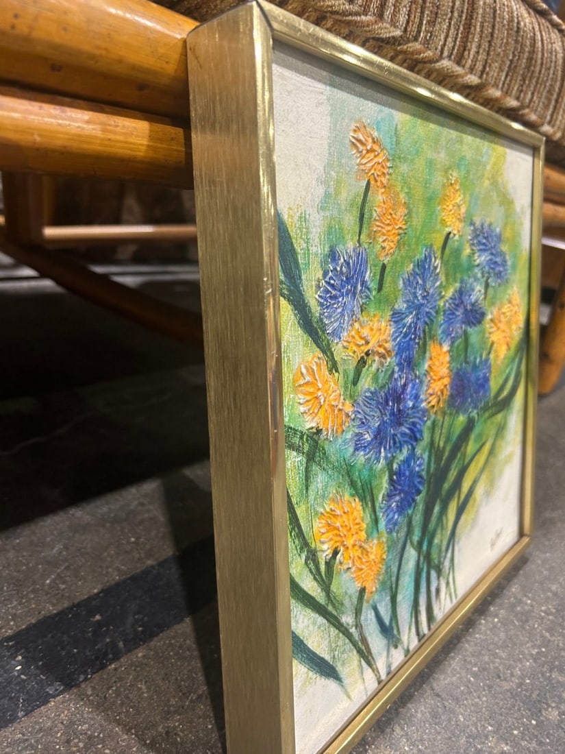 Mid-Century Modern Floral Impasto Painting by Heffner - 4