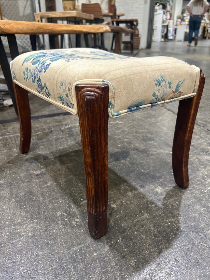 Floral Upholstered Vanity Stool - 3