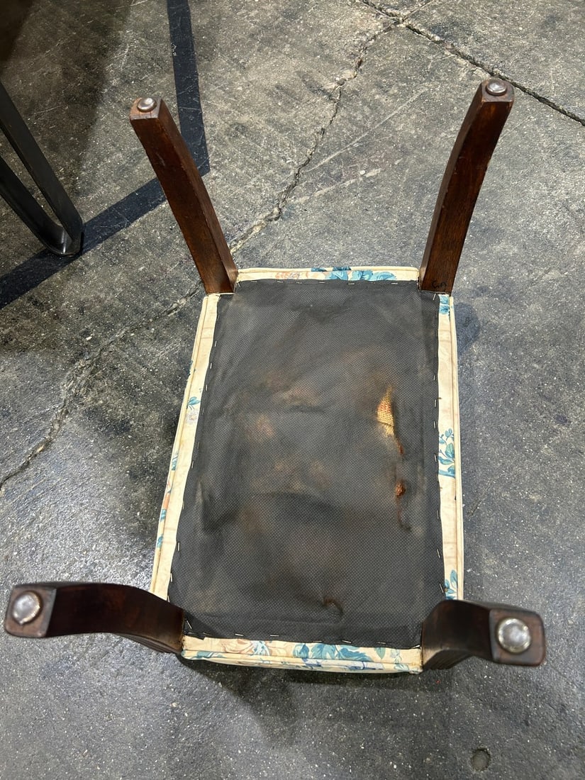 Floral Upholstered Vanity Stool - 6