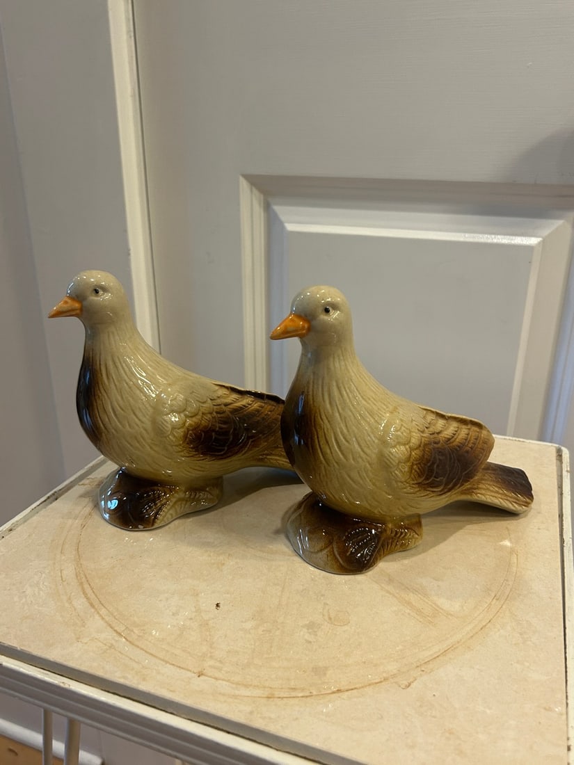 Pair of Made in Brazil Ceramic Bird Sculptures - 3