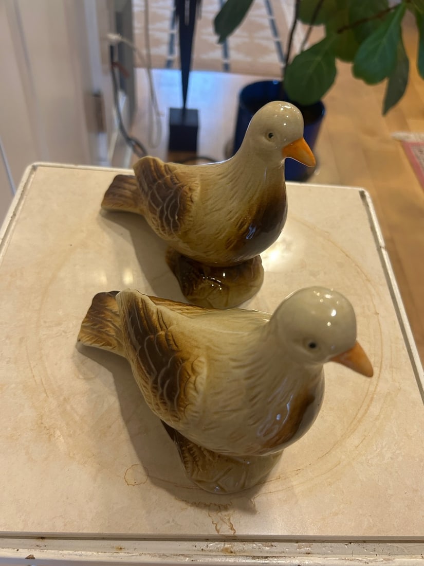 Pair of Made in Brazil Ceramic Bird Sculptures - 4